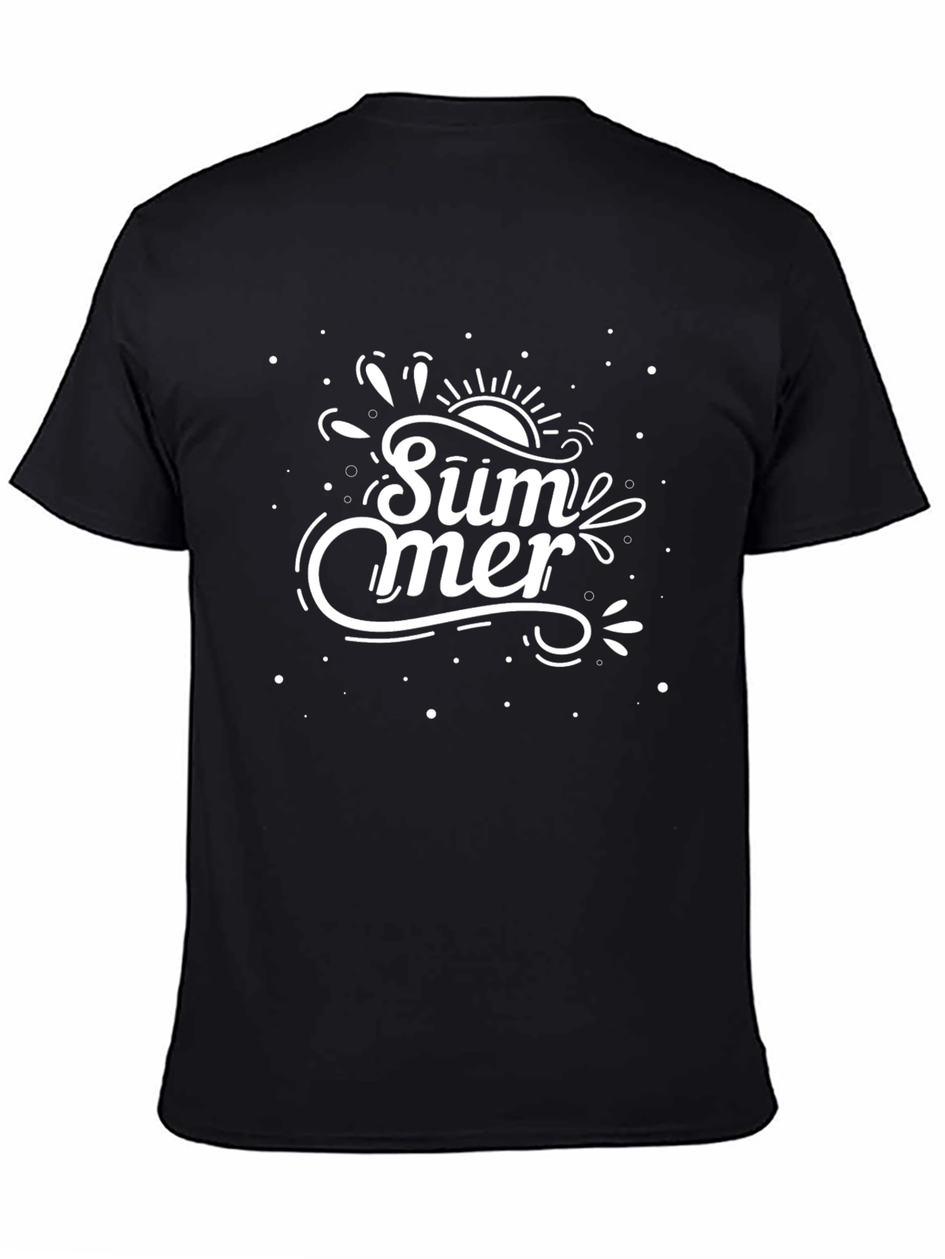 Summer Graphic Tee - Black Cotton T-Shirt