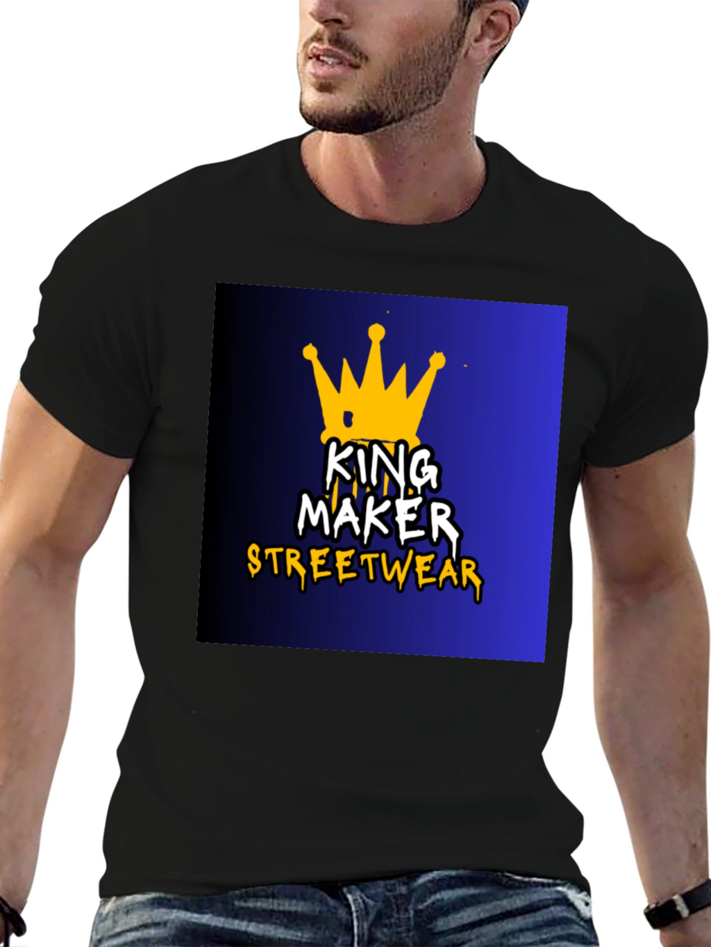 King Maker Streetwear Black Graphic Tee