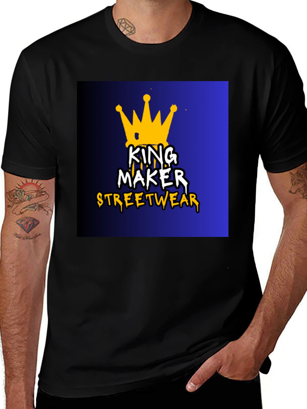King Maker Streetwear Black Graphic Tee