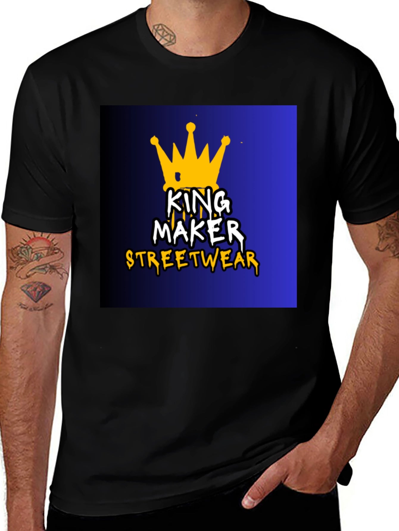 King Maker Streetwear Black Graphic Tee