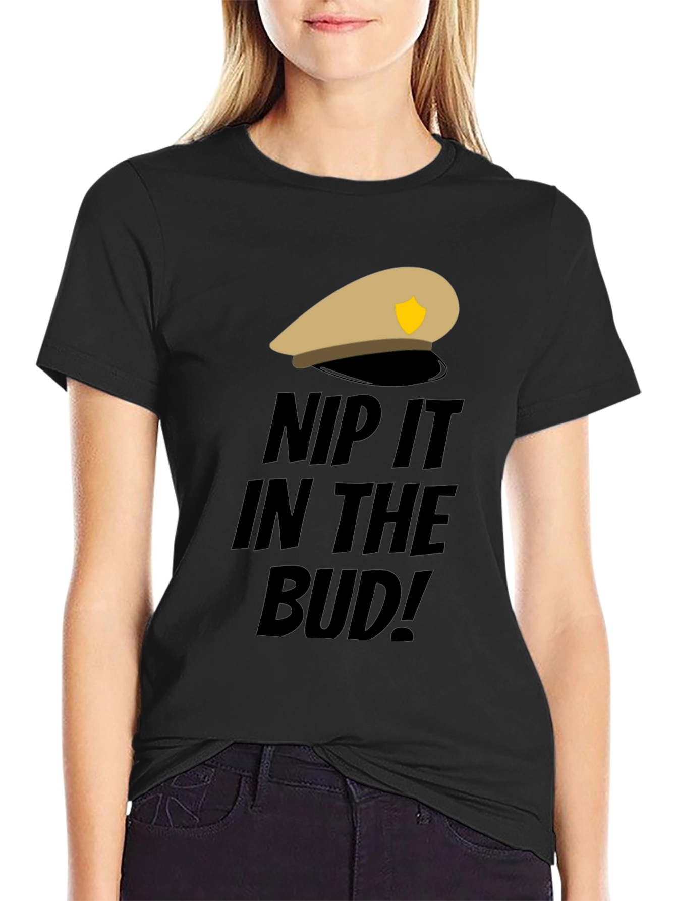 Nip It In The Bud! Black T-Shirt