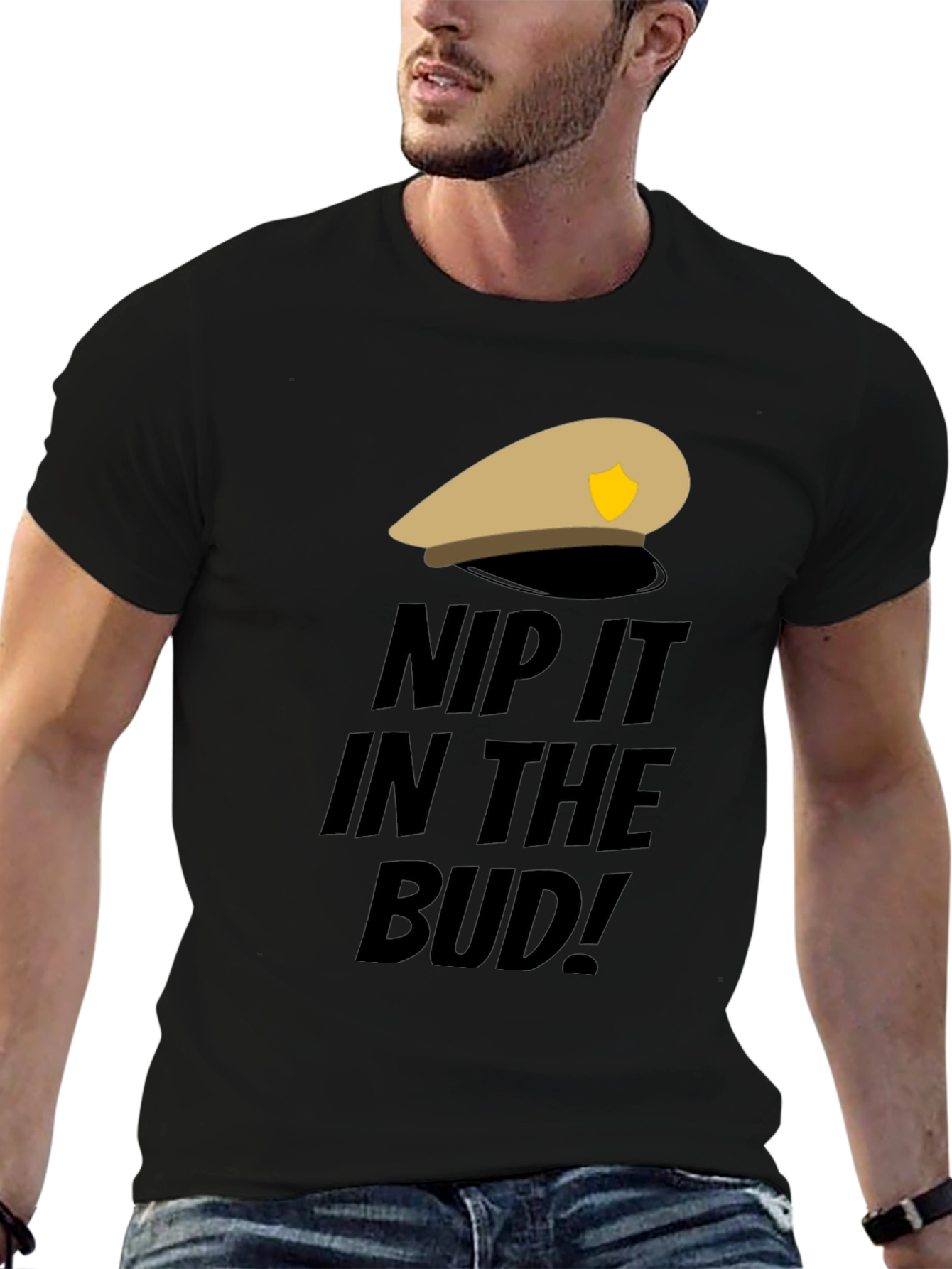 Nip It In The Bud! Black T-Shirt