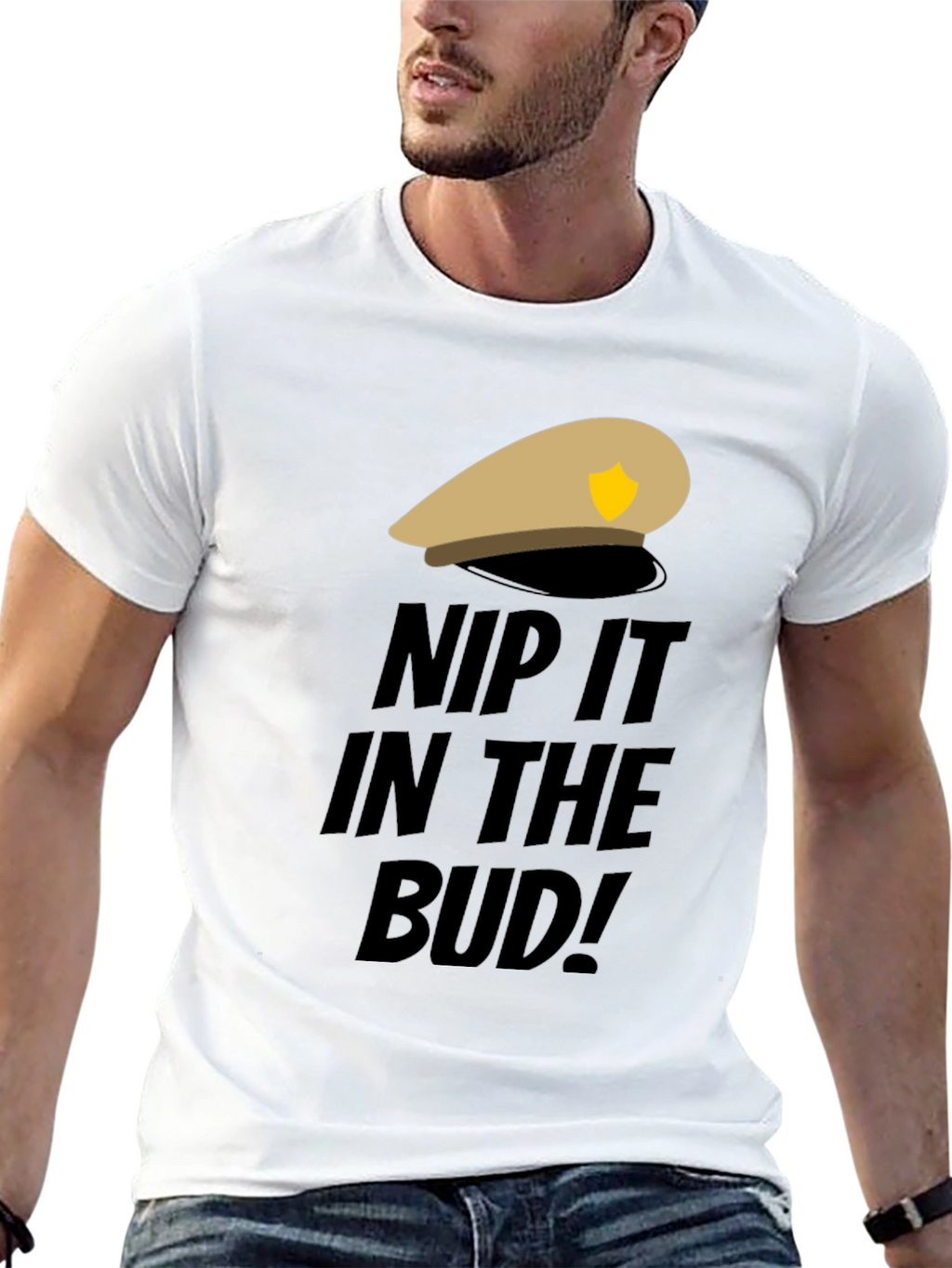 Nip It In The Bud! Black T-Shirt