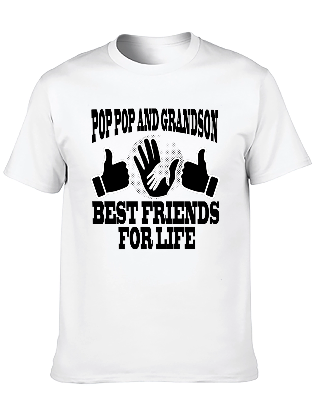 Pop Pop Grandson Best Friends Black Graphic Tee
