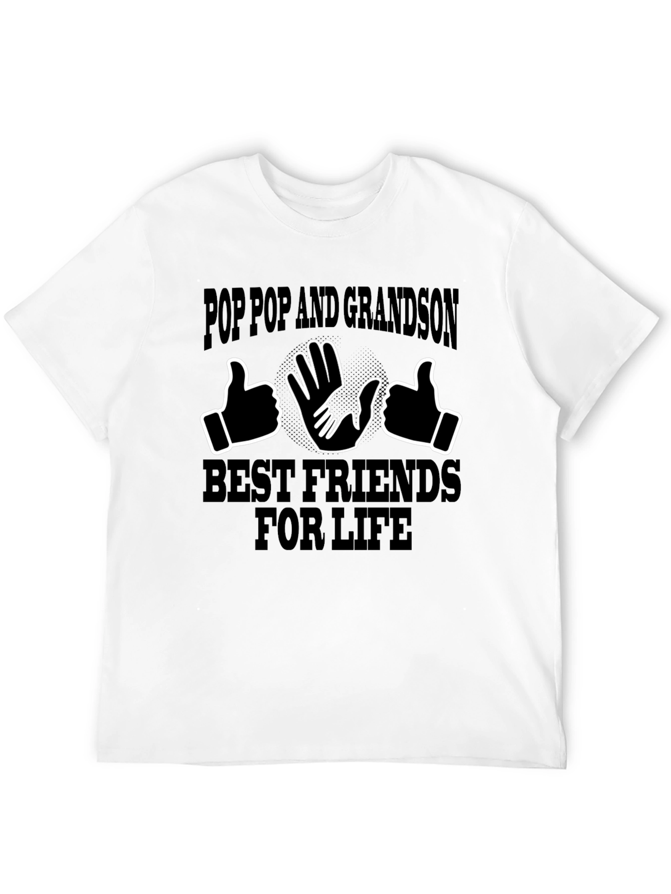 Pop Pop Grandson Best Friends Black Graphic Tee