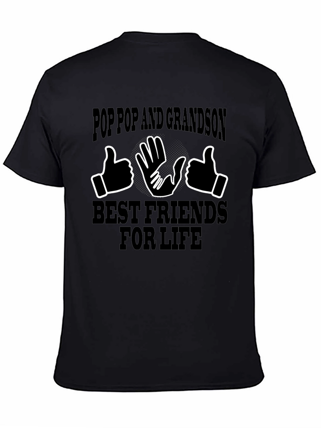 Pop Pop Grandson Best Friends Black Graphic Tee