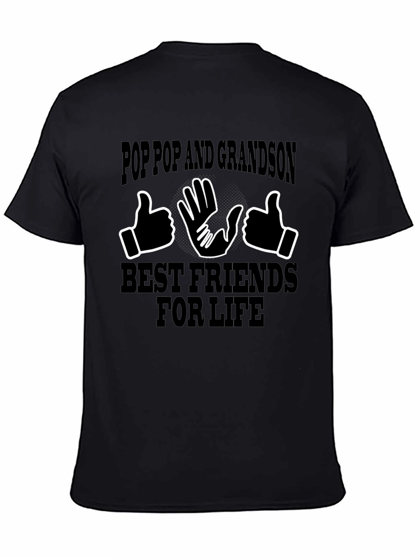 Pop Pop Grandson Best Friends Black Graphic Tee