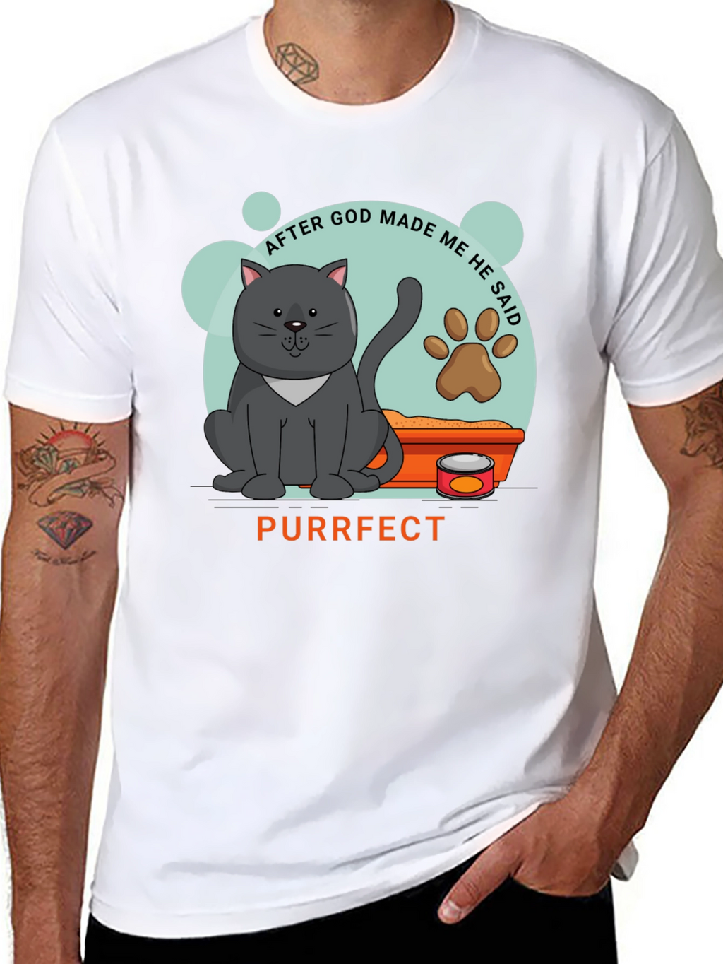 Purrfect Cat Graphic T-Shirt