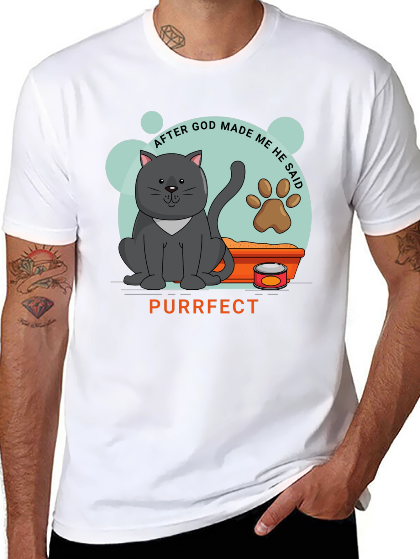 Purrfect Cat Graphic T-Shirt