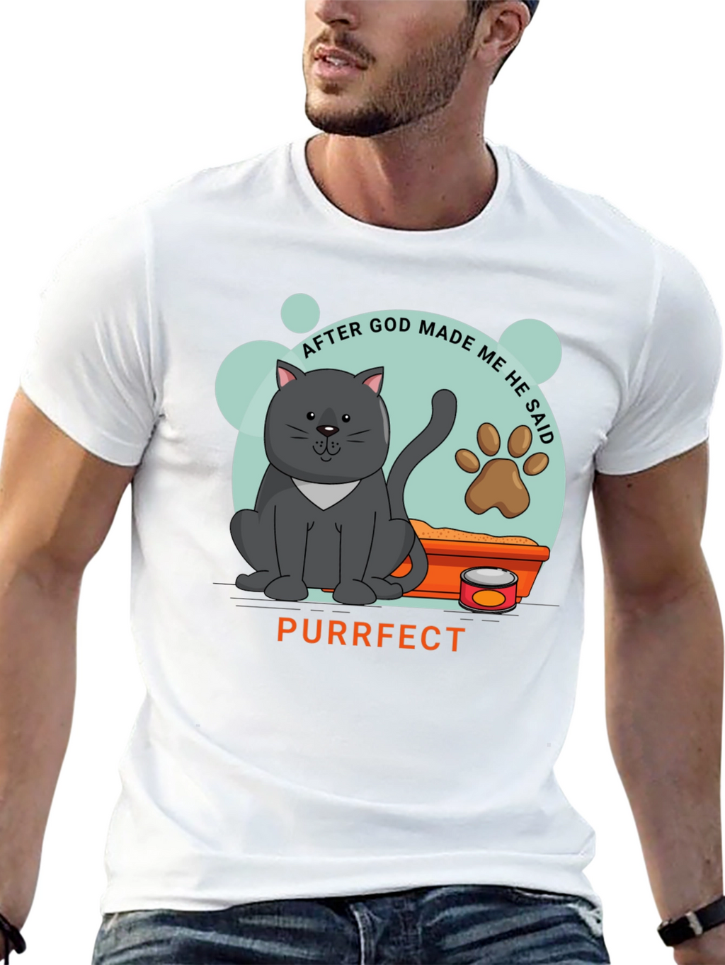 Purrfect Cat Graphic T-Shirt