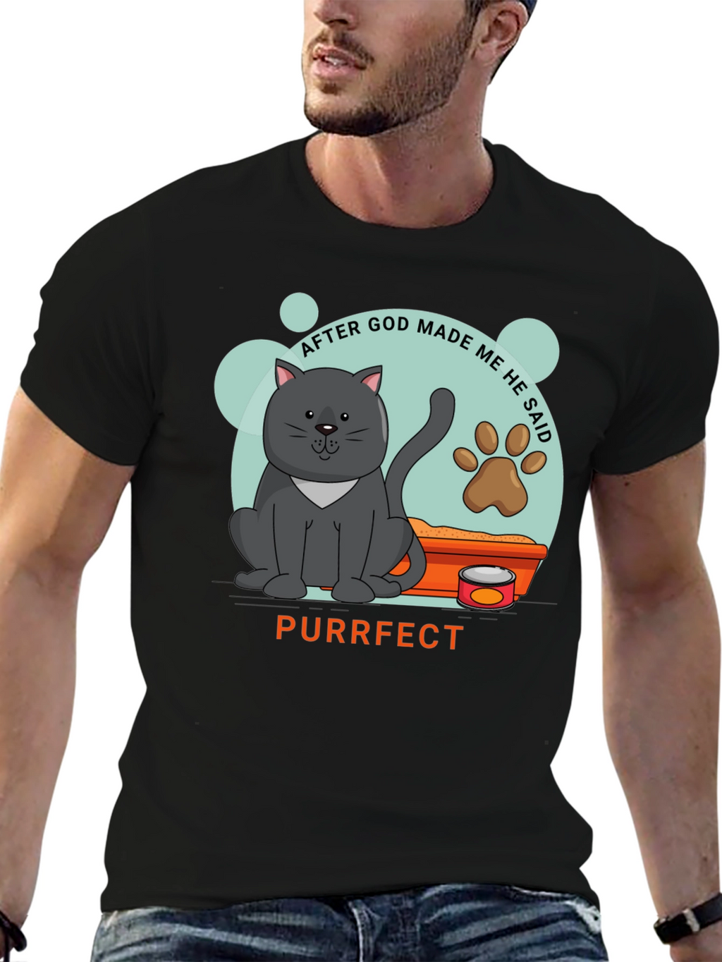 Purrfect Cat Graphic T-Shirt