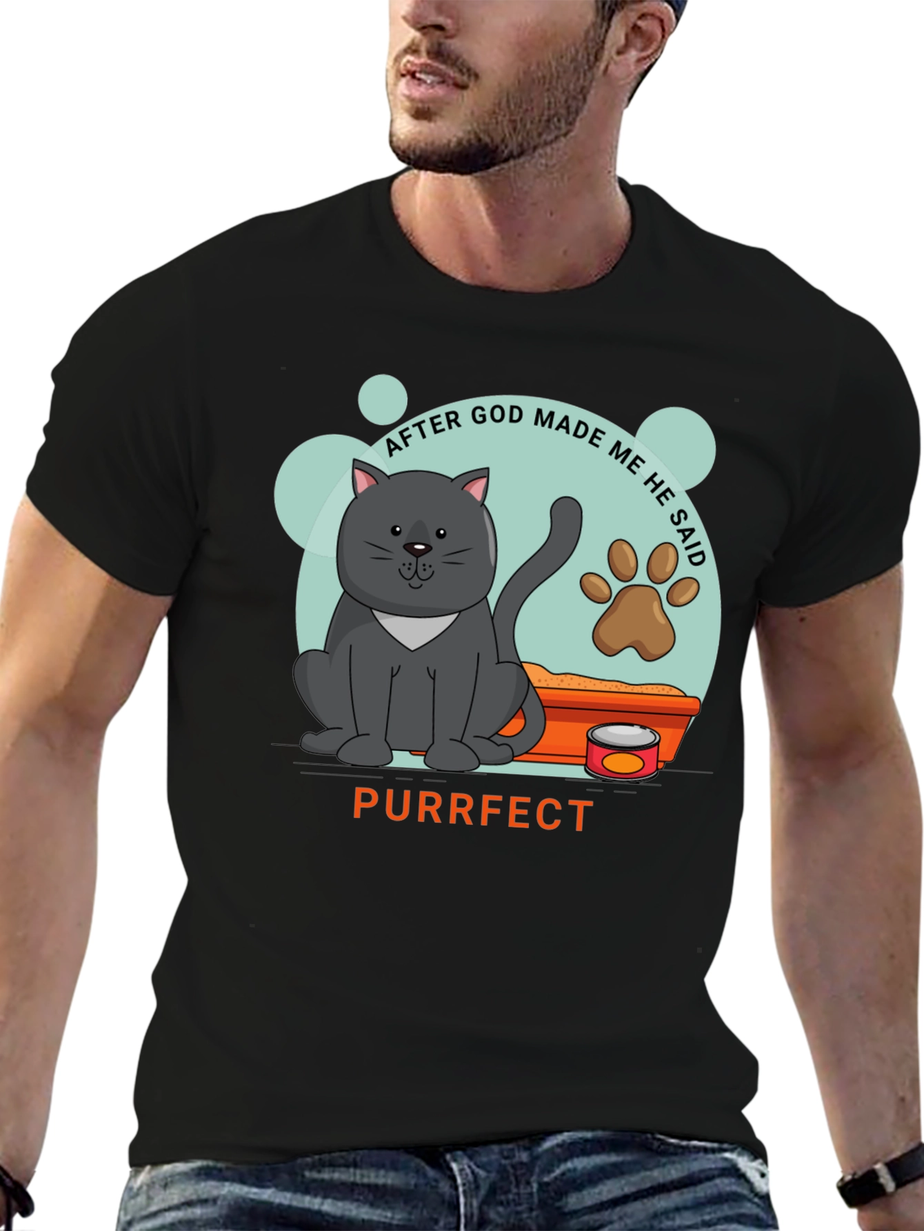 Purrfect Cat Graphic T-Shirt