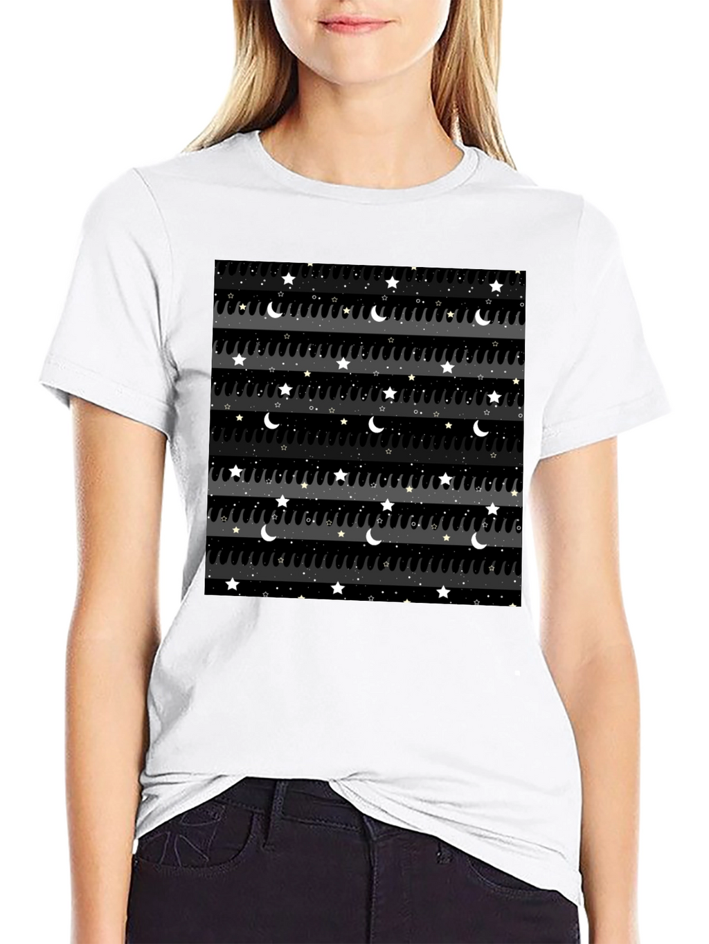 Starry Night Drip Tee - Stylish Graphic T-Shirt