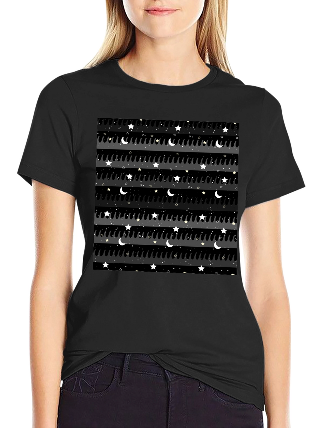 Starry Night Drip Tee - Stylish Graphic T-Shirt