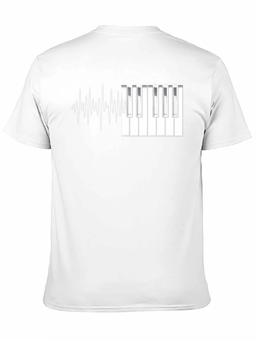 Piano Keys & Waves Graphic Tee - Black T-Shirt