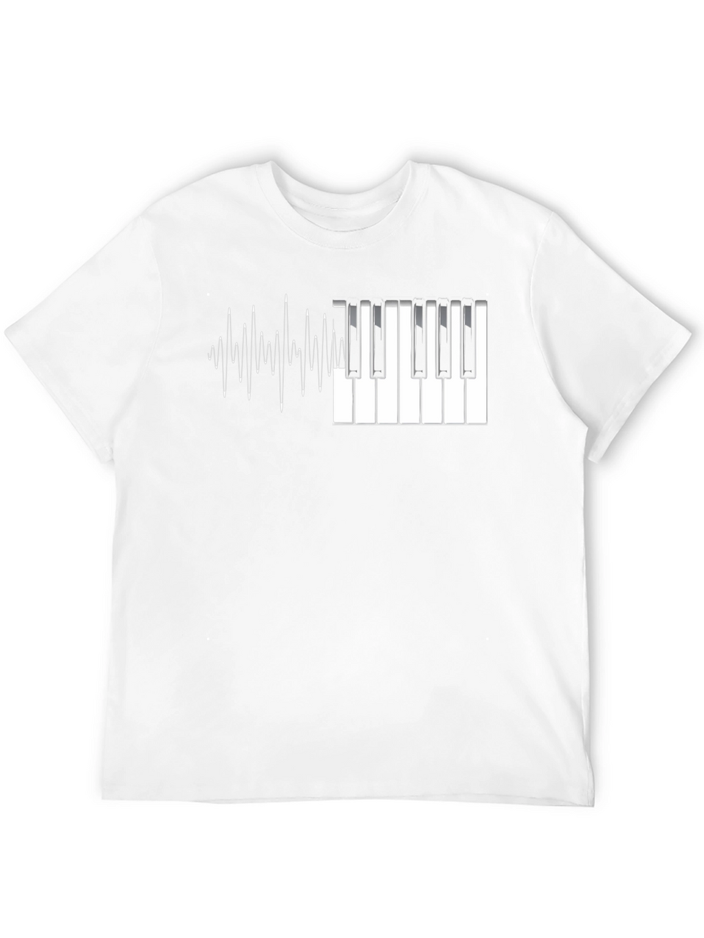 Piano Keys & Waves Graphic Tee - Black T-Shirt
