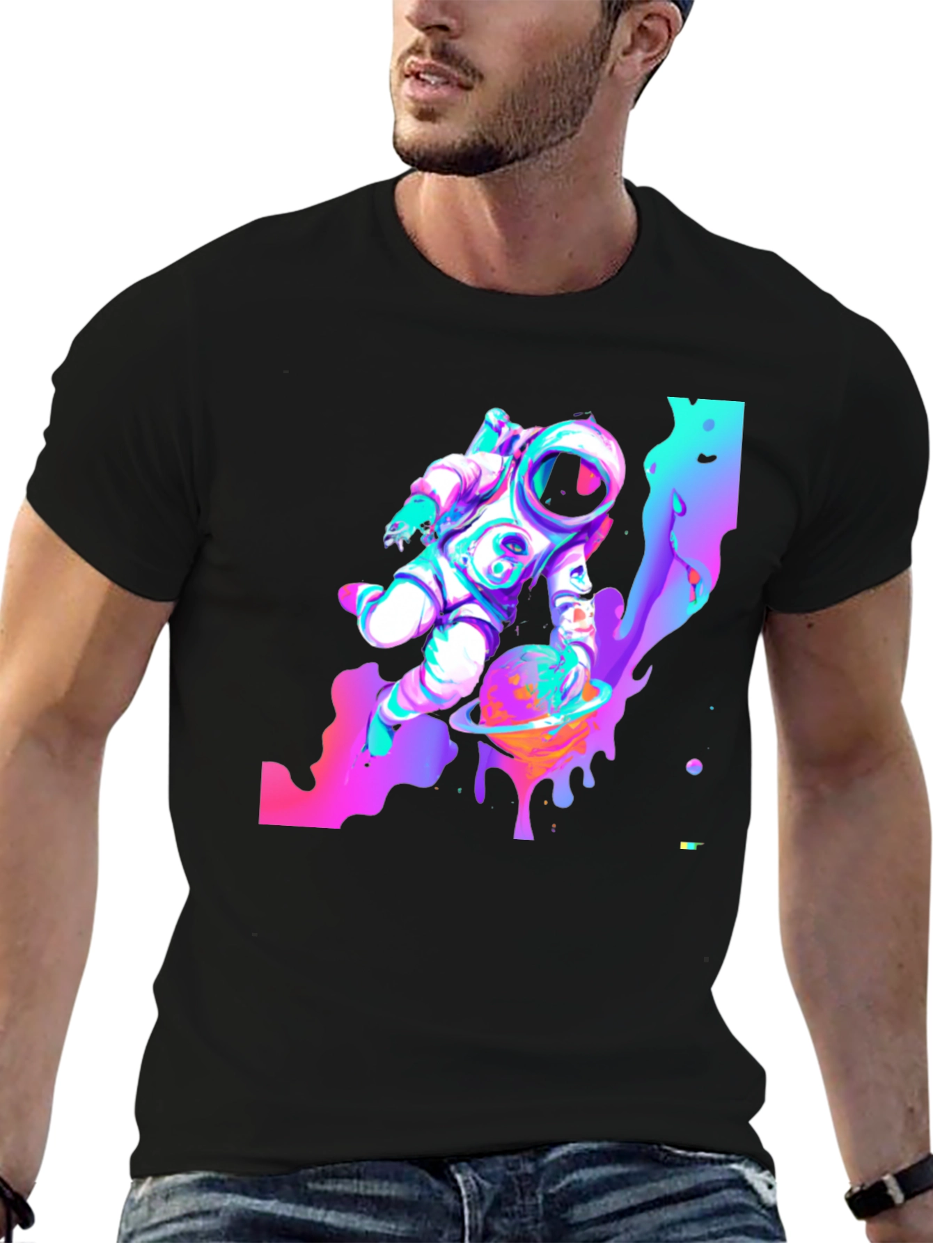 Cosmic Astronaut Black T-Shirt