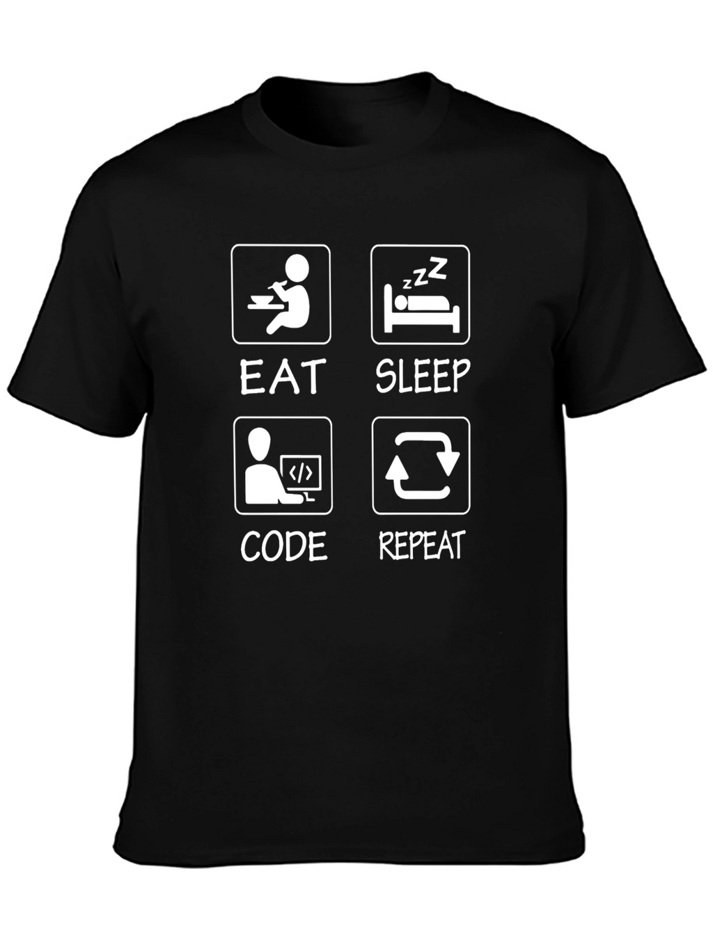 Eat Sleep Code Repeat Graphic Tee - Programmer Shirt