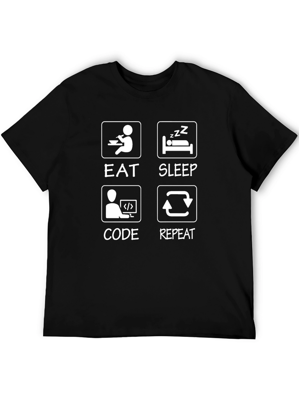 Eat Sleep Code Repeat Graphic Tee - Programmer Shirt