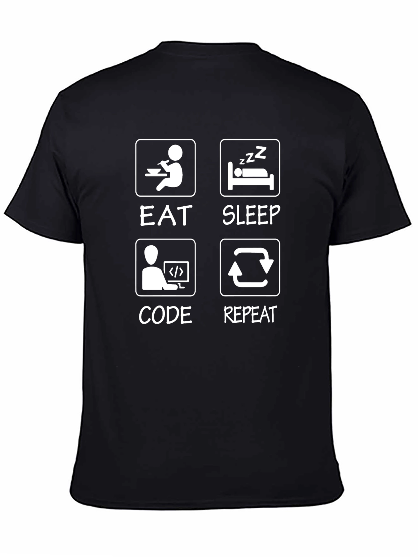 Eat Sleep Code Repeat Graphic Tee - Programmer Shirt