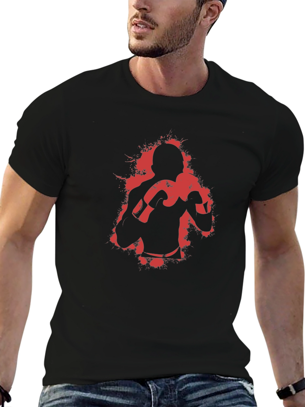 Boxer Graphic Tee - Bold Fighter Design