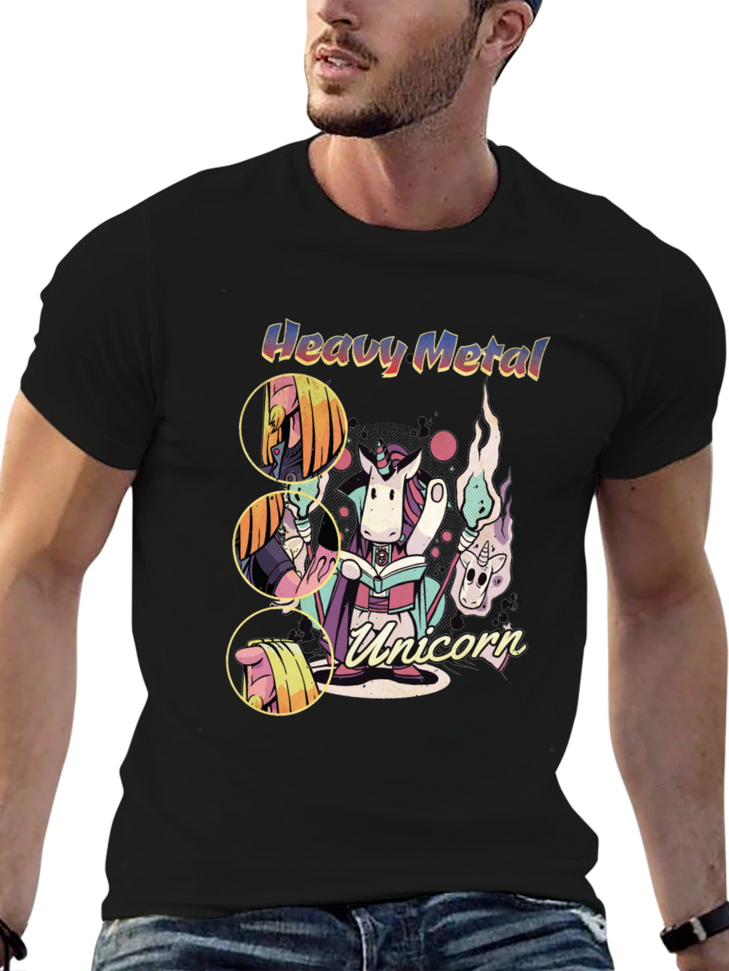Heavy Metal Unicorn Graphic T-Shirt