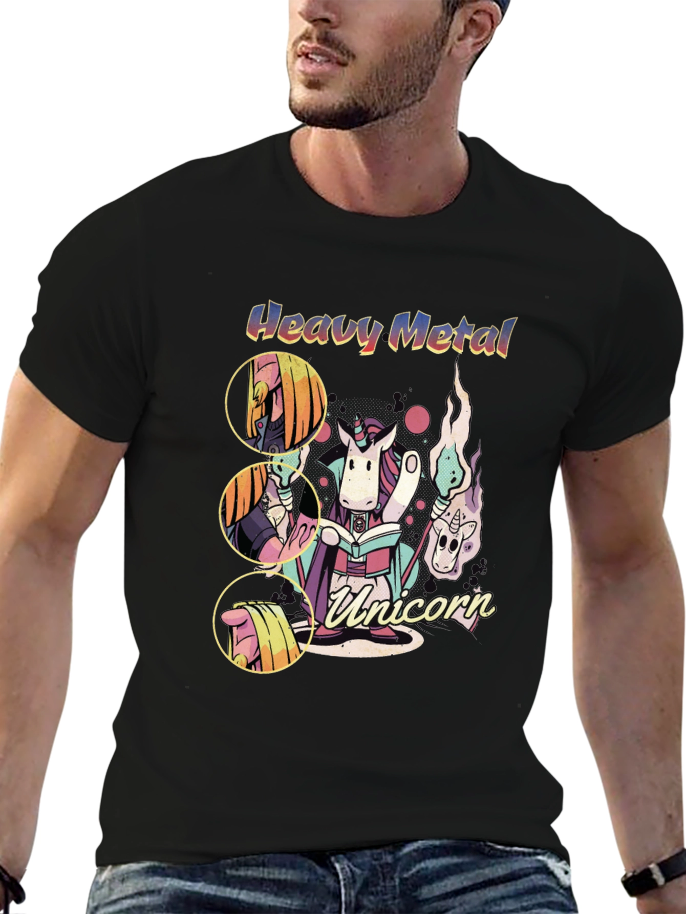 Heavy Metal Unicorn Graphic T-Shirt