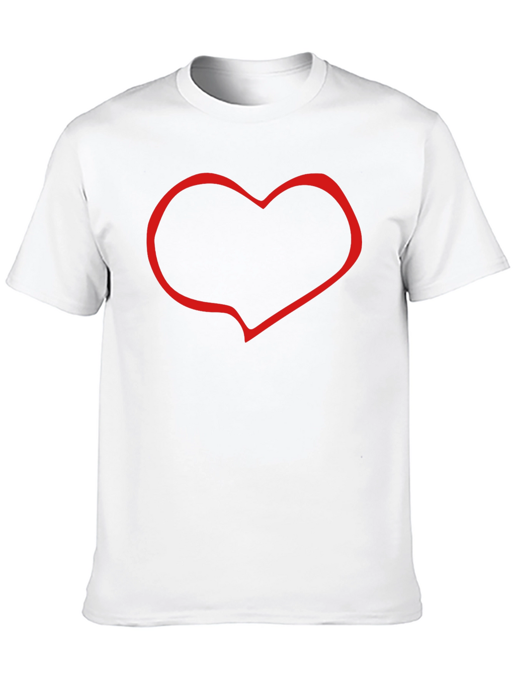 Black T-Shirt with Red Heart Outline
