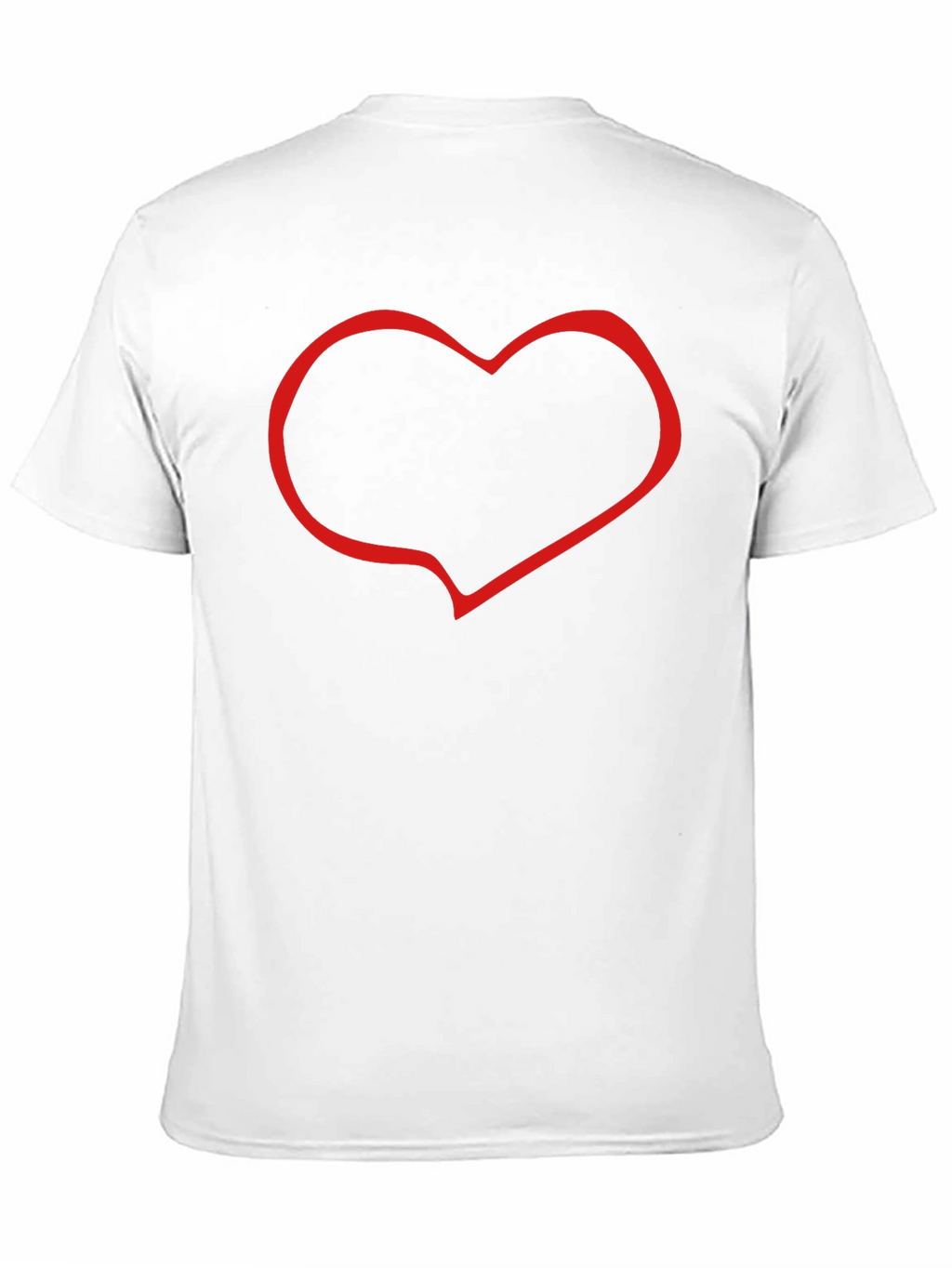 Black T-Shirt with Red Heart Outline