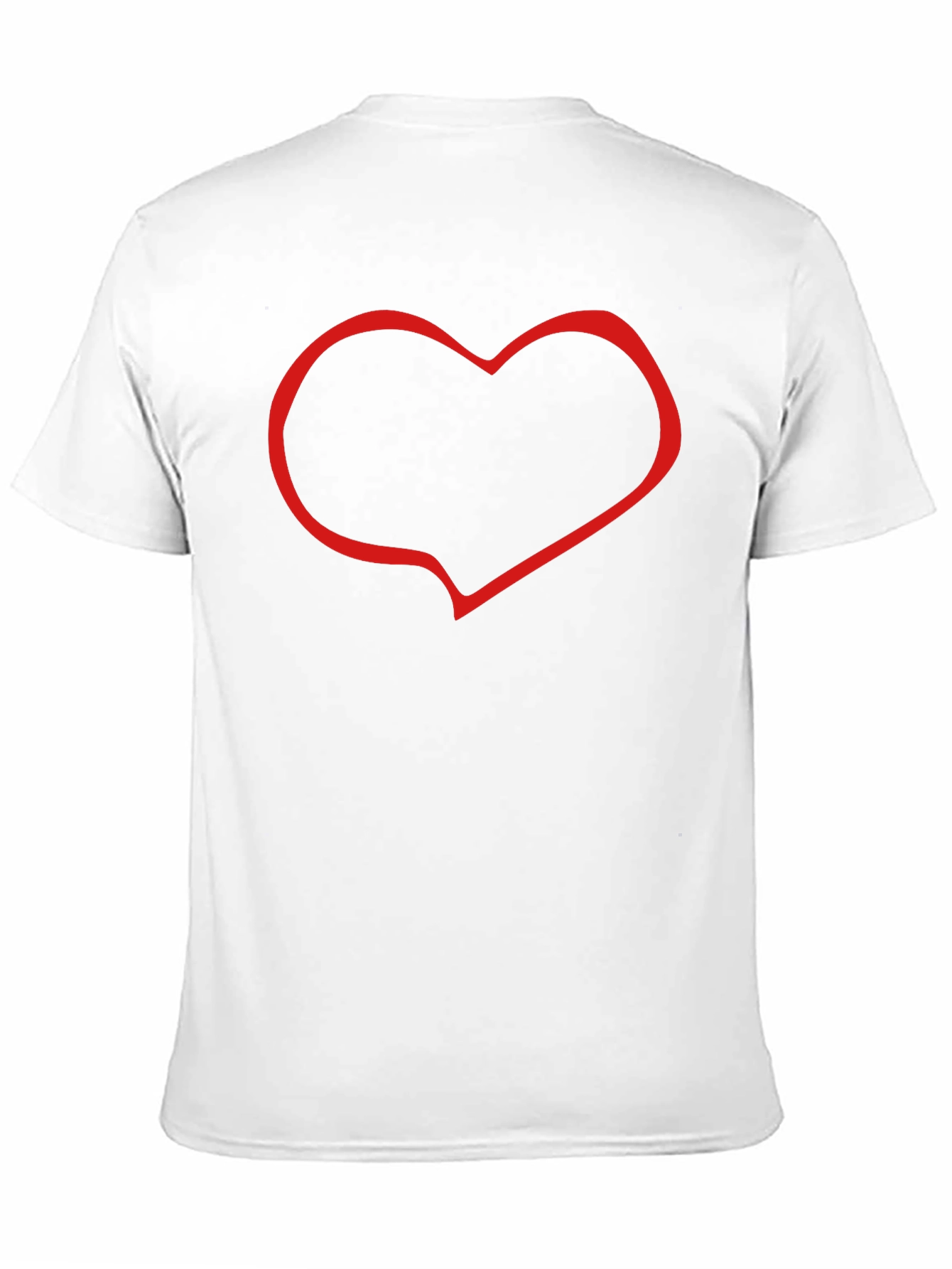 Black T-Shirt with Red Heart Outline