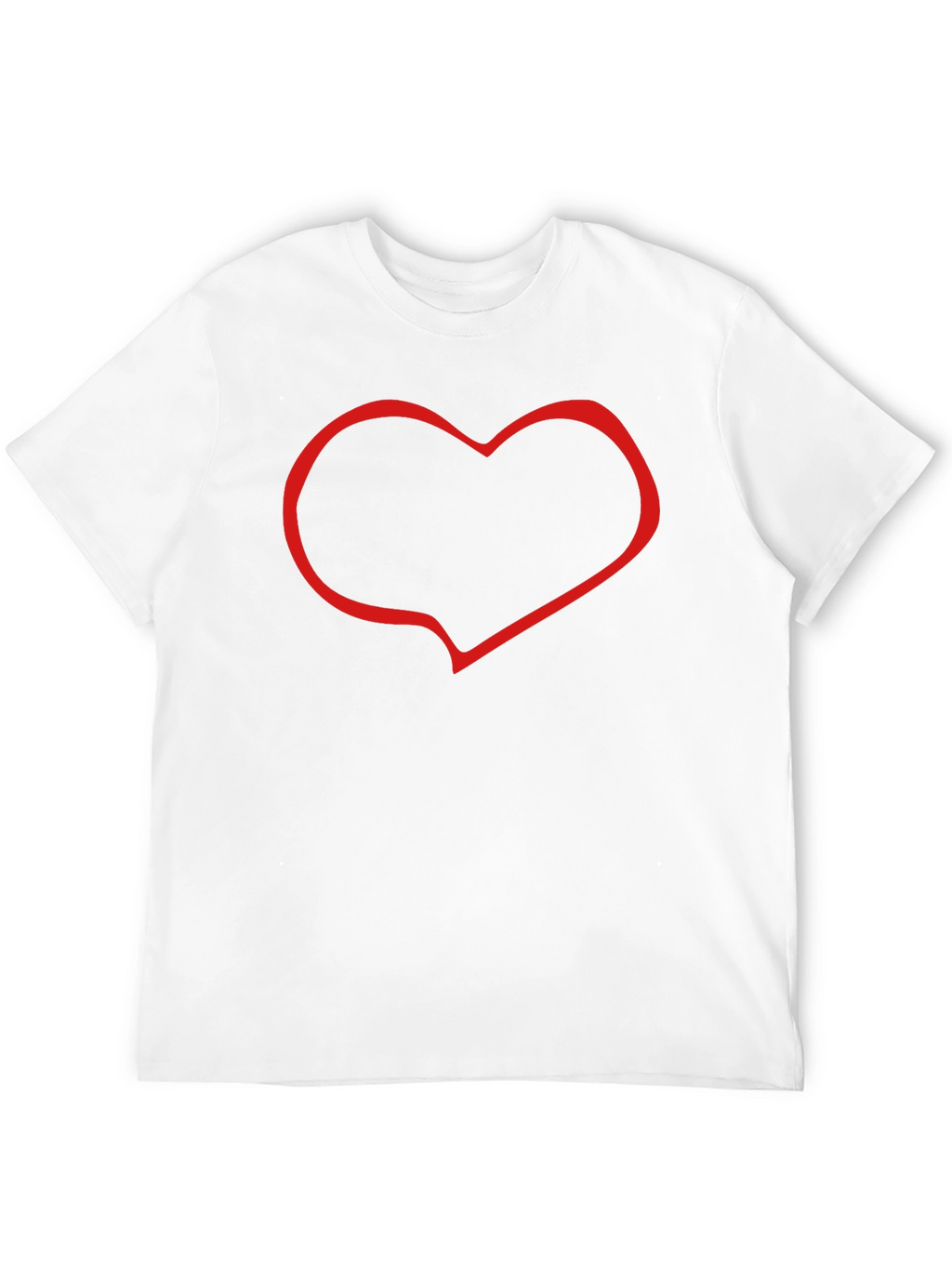 Black T-Shirt with Red Heart Outline
