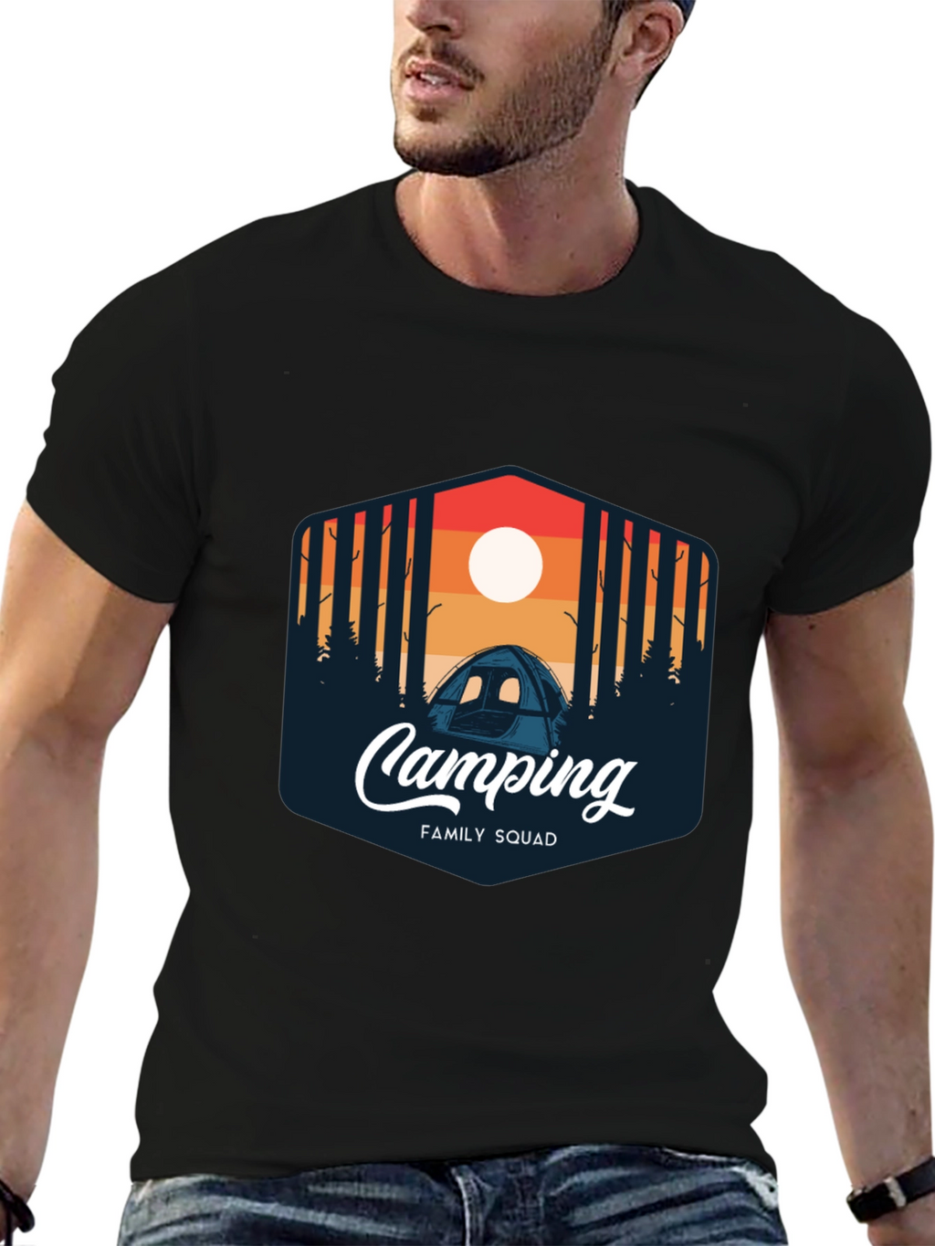 Camping Family Squad Graphic T-Shirt