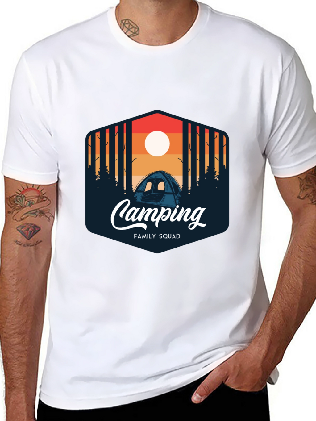 Camping Family Squad Graphic T-Shirt