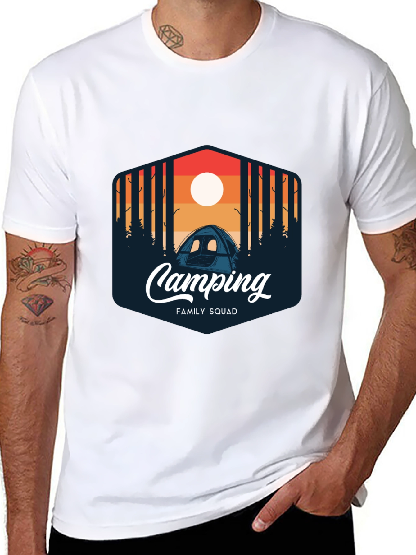 Camping Family Squad Graphic T-Shirt
