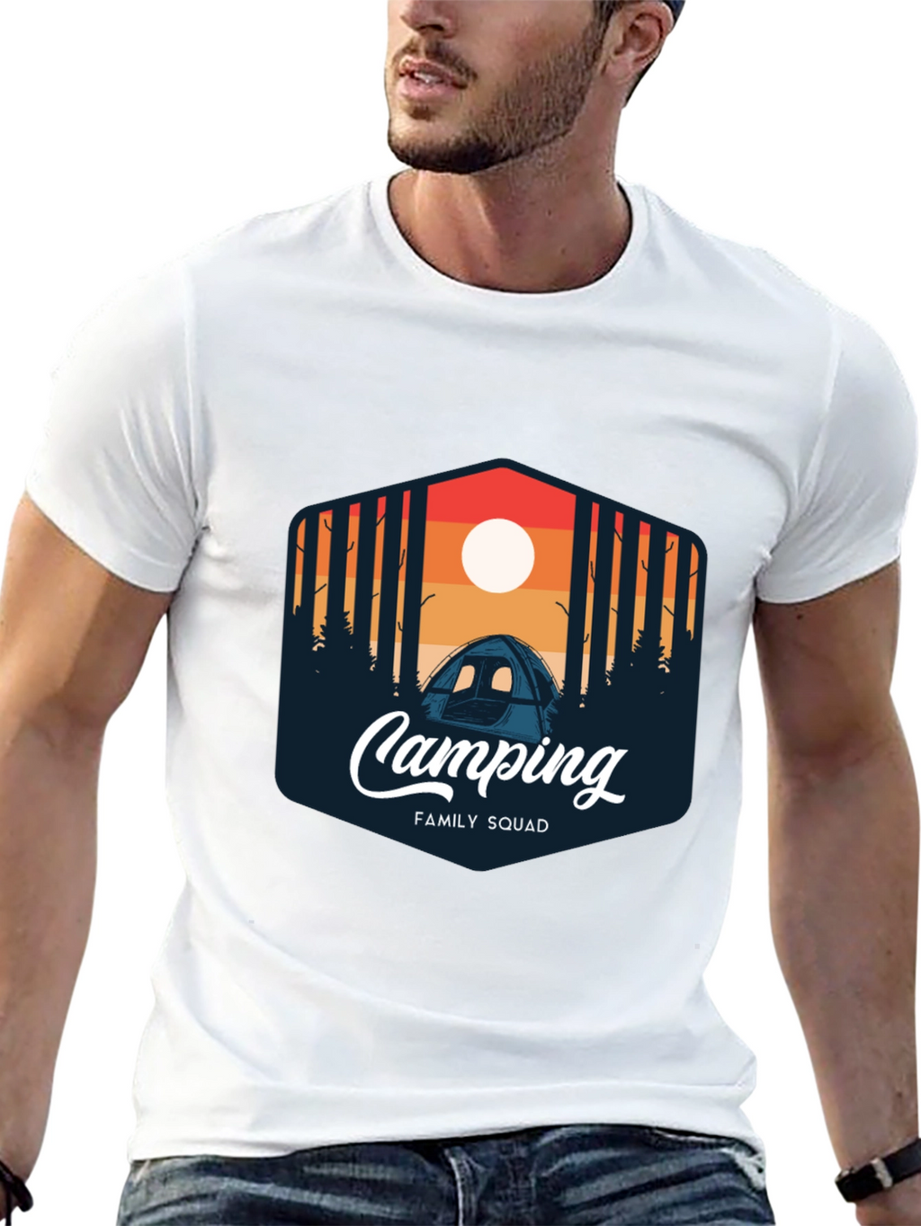 Camping Family Squad Graphic T-Shirt