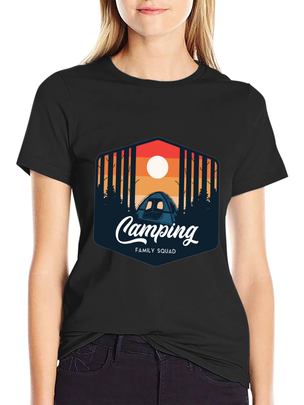 Camping Family Squad Graphic T-Shirt