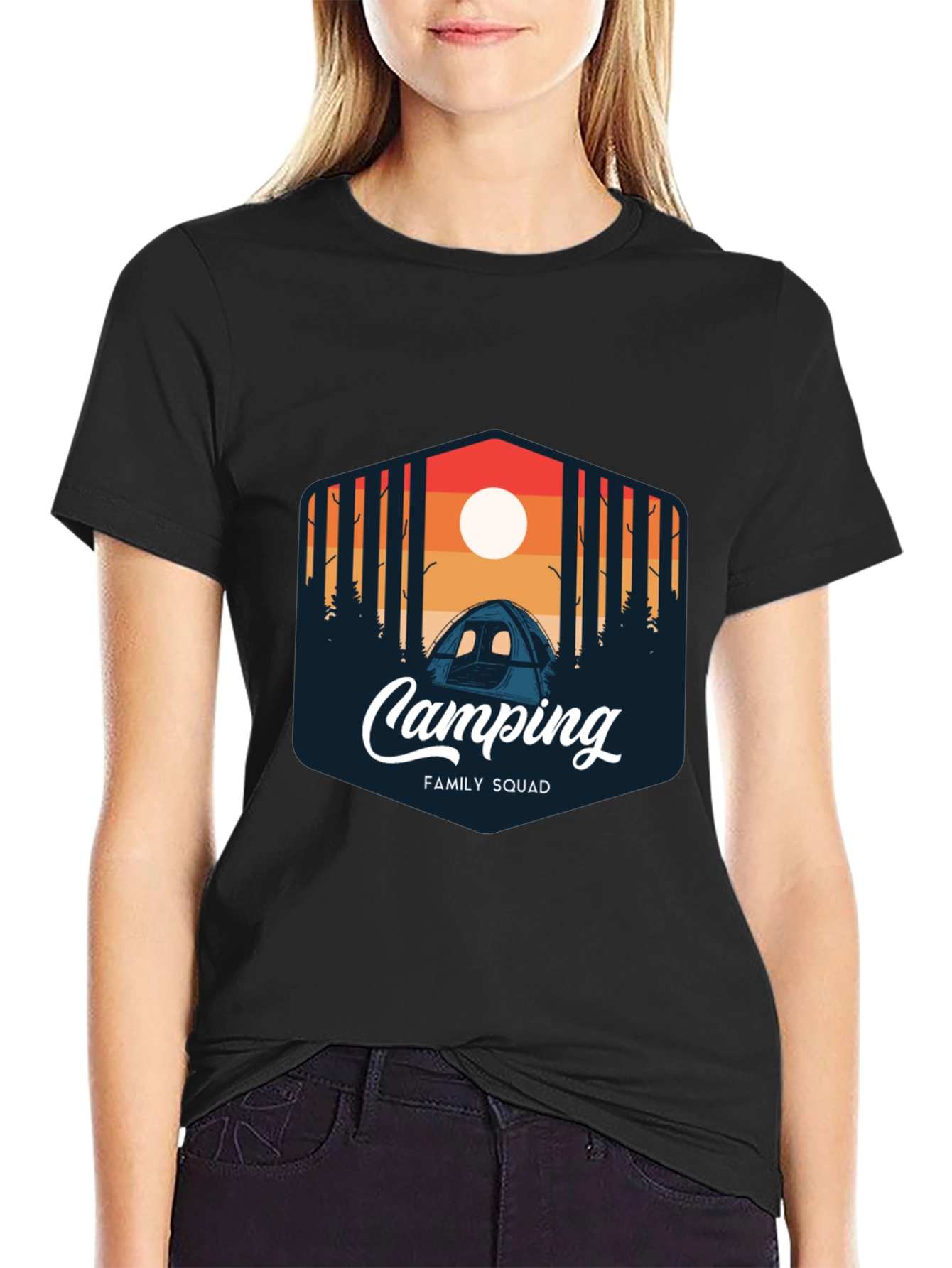 Camping Family Squad Graphic T-Shirt