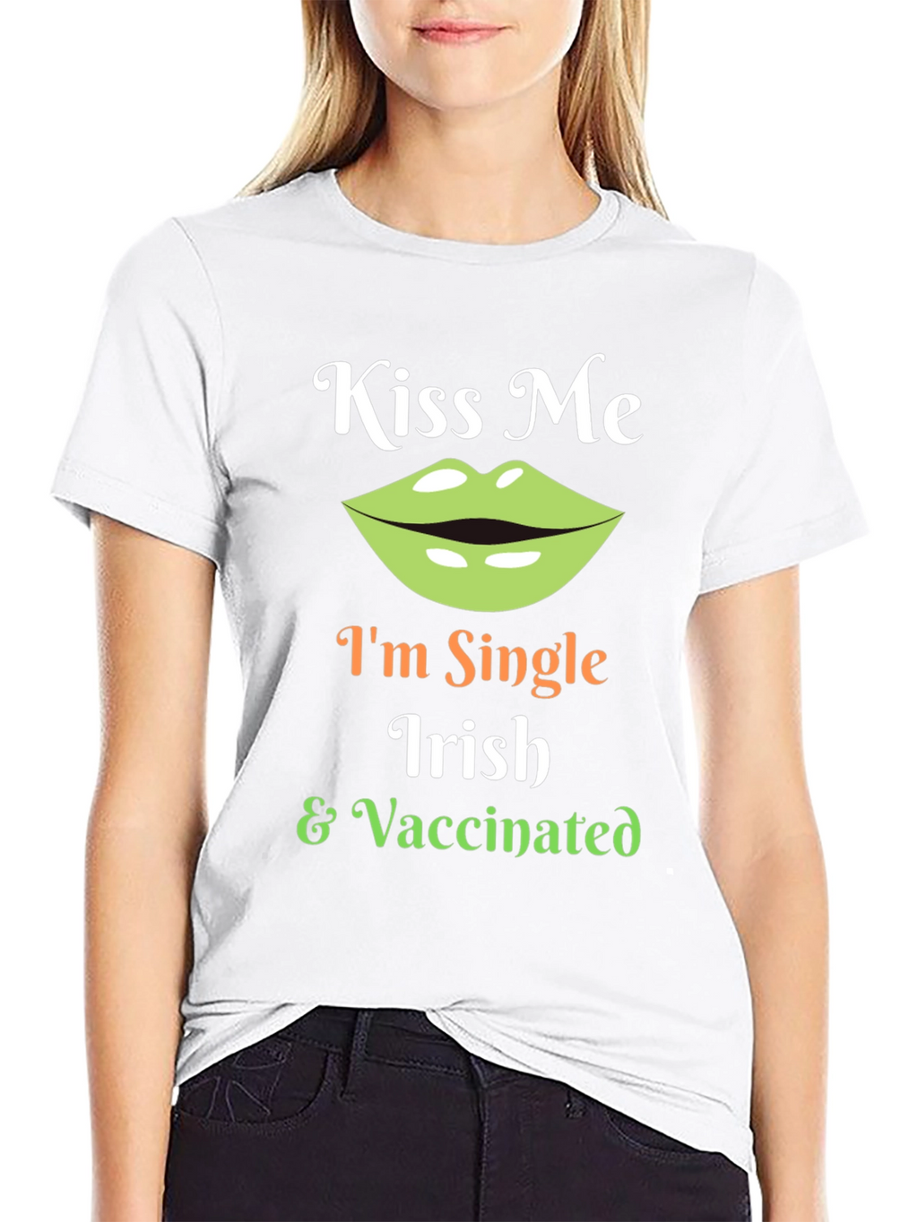 Kiss Me Im Single Irish & Vaccinated T-Shirt