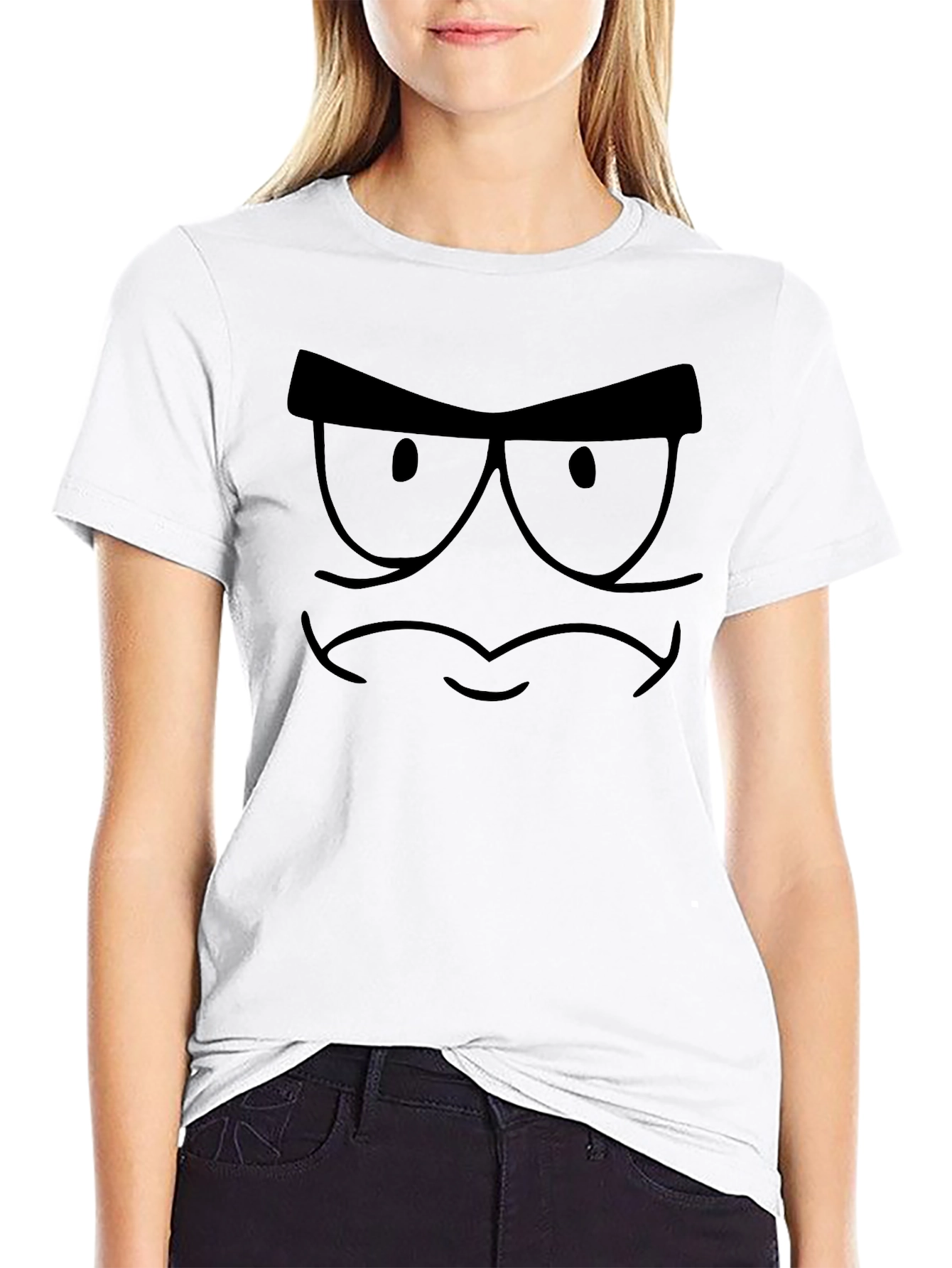 Angry Face Graphic Tee - Mens Black T-Shirt