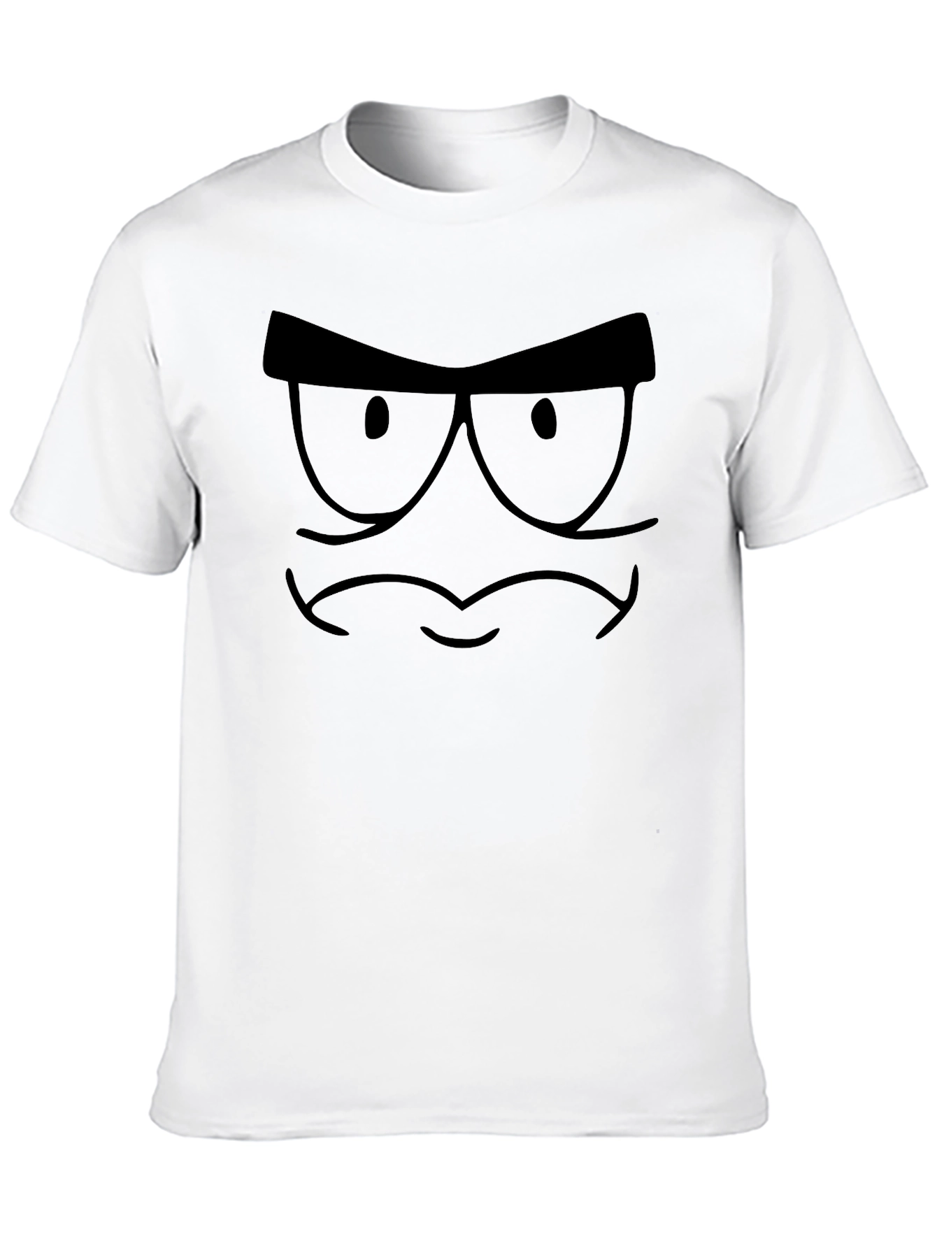 Angry Face Graphic Tee - Mens Black T-Shirt