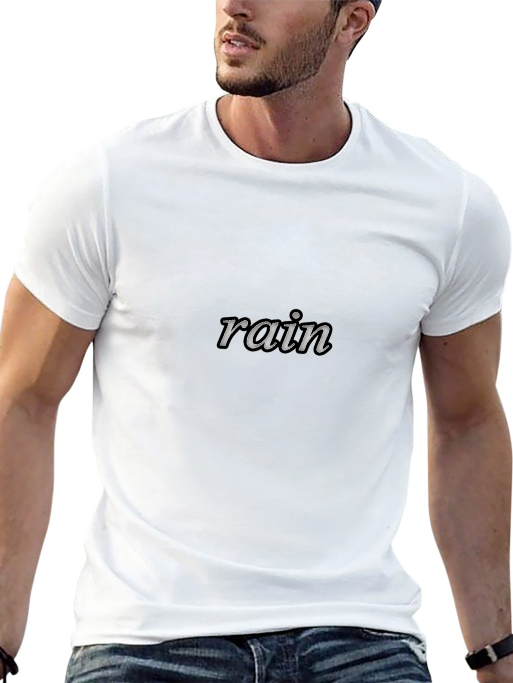 Rain Text Black T-Shirt