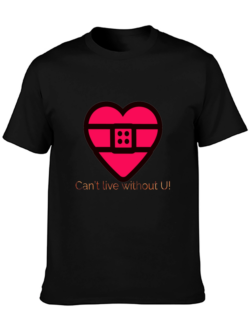 Heart Band-Aid Graphic Tee - Cant Live Without U!