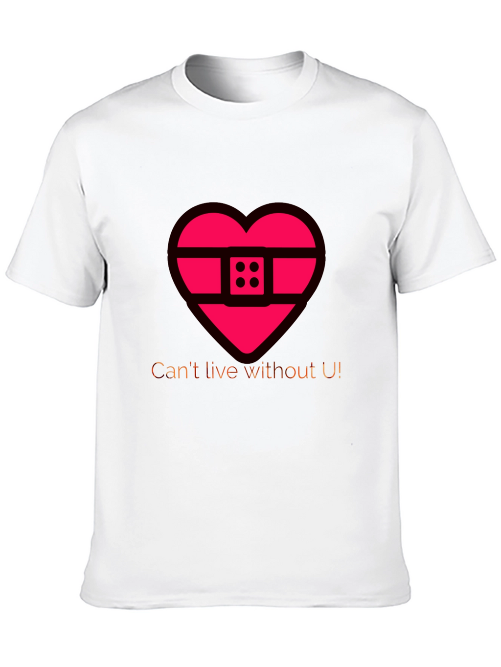 Heart Band-Aid Graphic Tee - Cant Live Without U!
