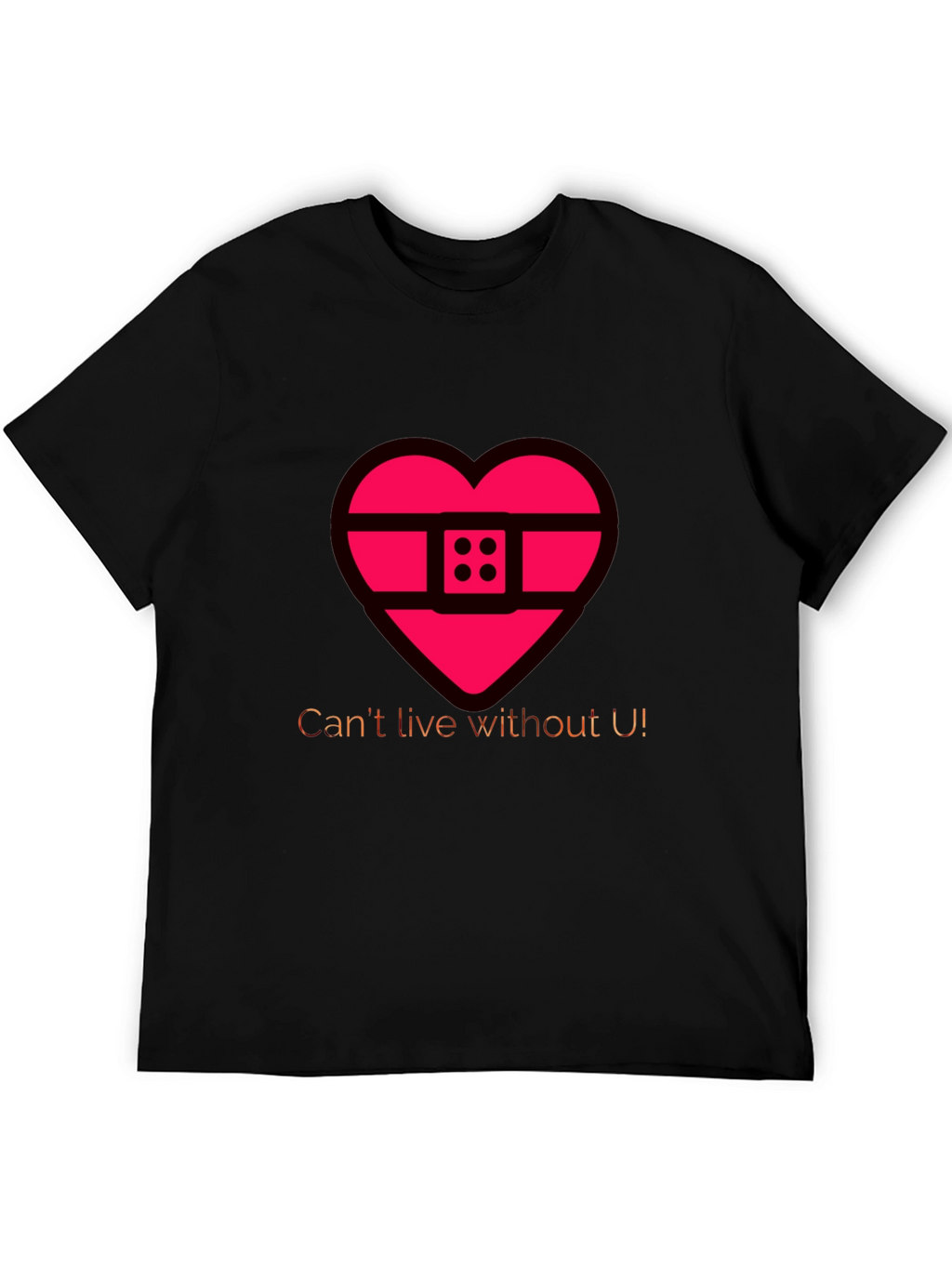 Heart Band-Aid Graphic Tee - Cant Live Without U!