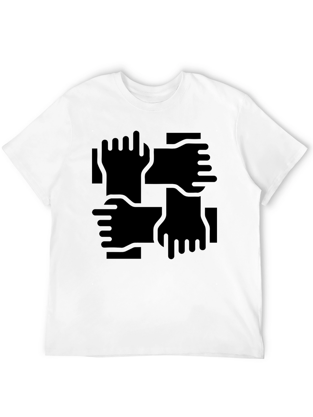 Abstract Hand Print Black T-Shirt