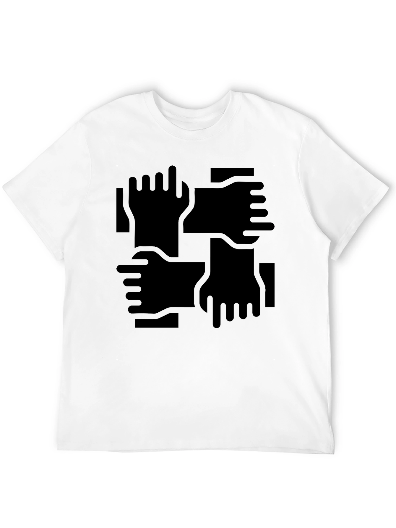 Abstract Hand Print Black T-Shirt