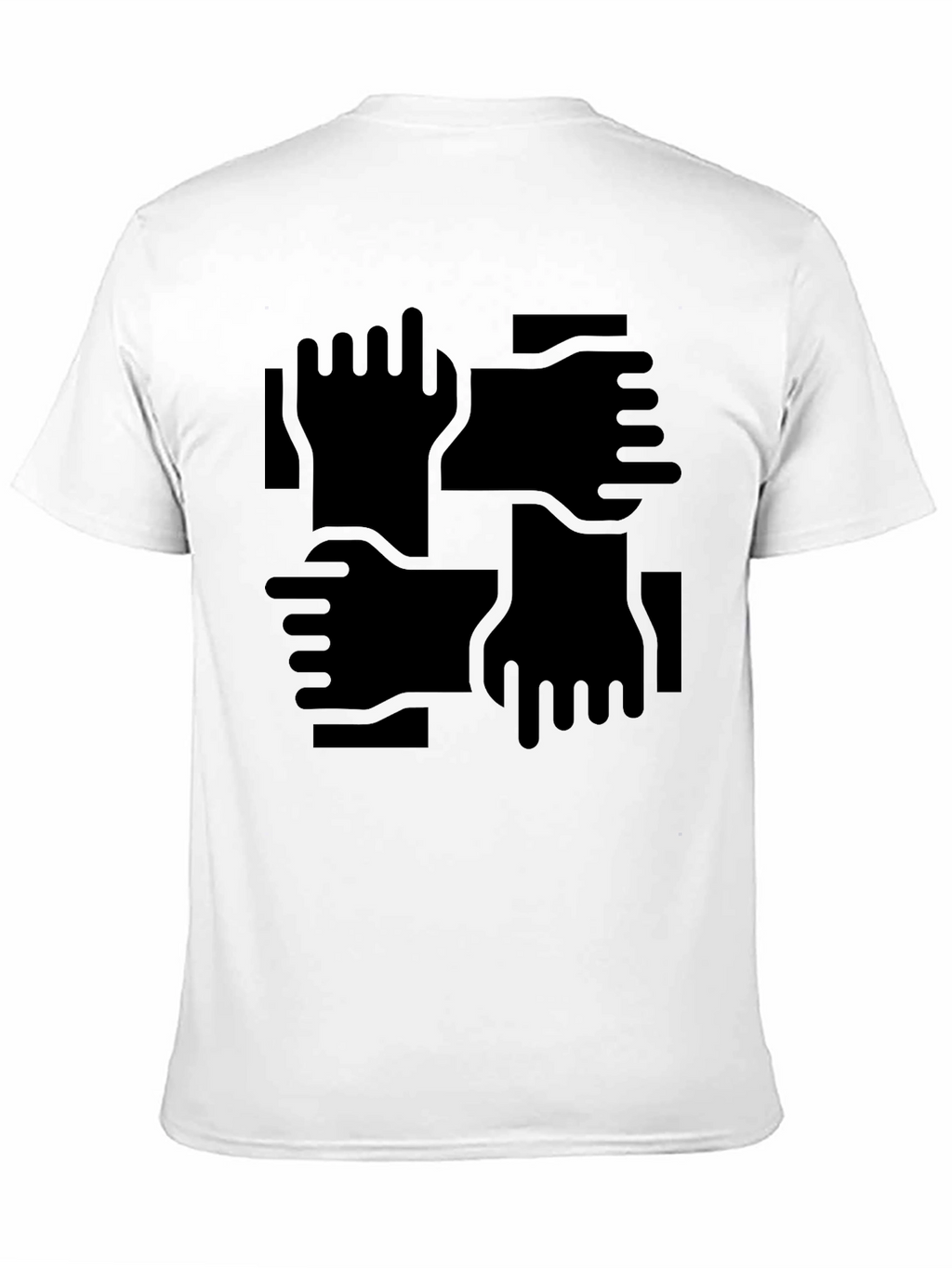 Abstract Hand Print Black T-Shirt