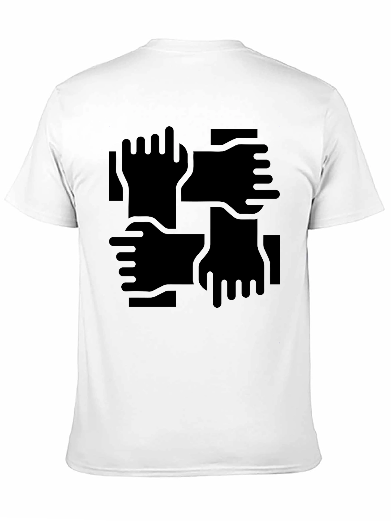 Abstract Hand Print Black T-Shirt