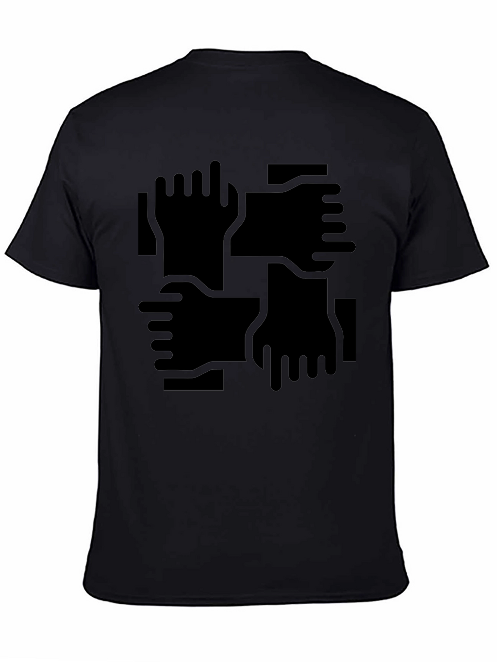 Abstract Hand Print Black T-Shirt