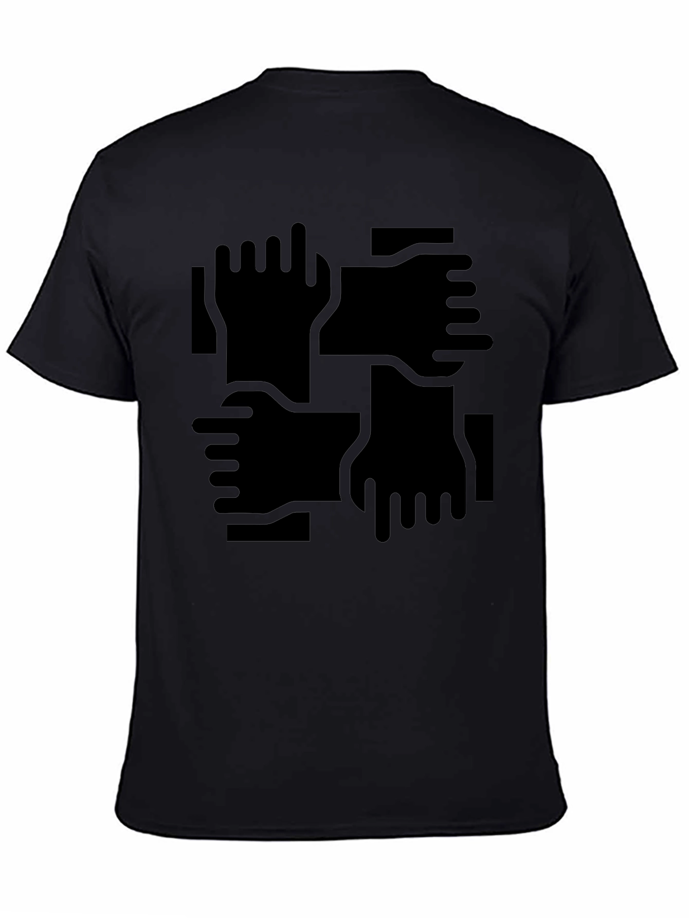 Abstract Hand Print Black T-Shirt